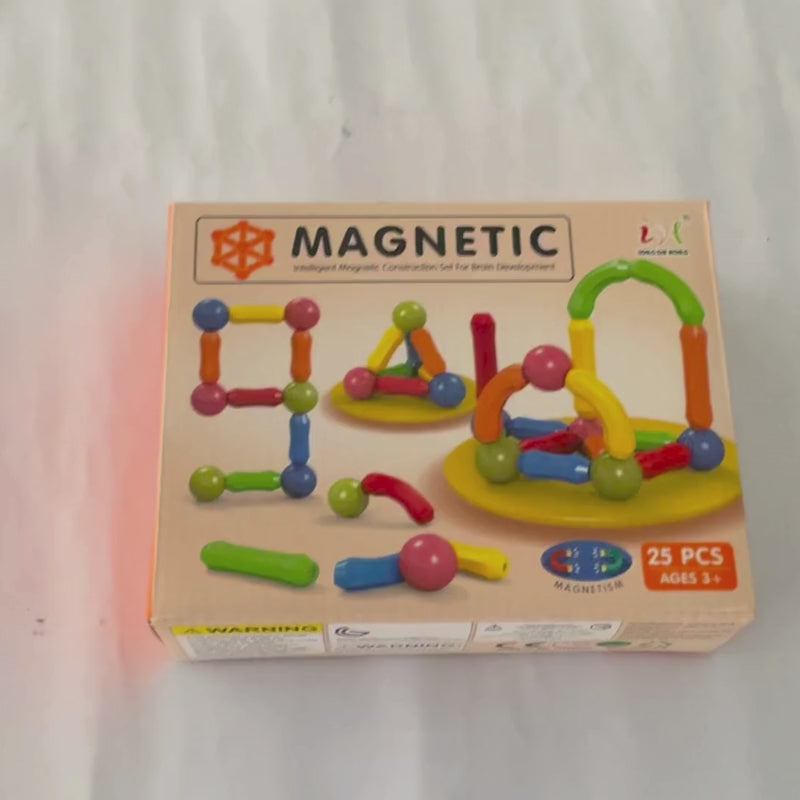 25 Pcs Magnetic Building Blocks Set | STEM Educational Rods & Balls Toy for Kids