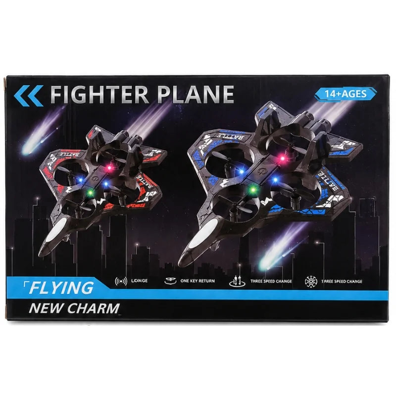 Premium RC Fighter Plane 2.4 GHz | Remote Control Foam Airplane Toy with Lights & 3D Stunt Glider